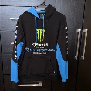 Monster Energy Black and Blue Men's Hoodie